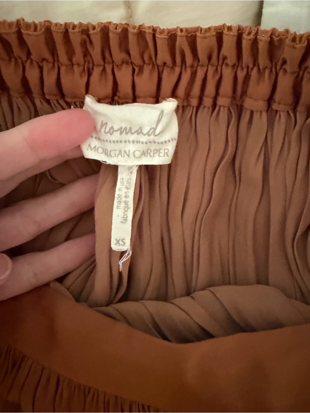 Anthropologie High-Low Pleated Maxi Skirt in Burnt Orange - Picture 3 of 4